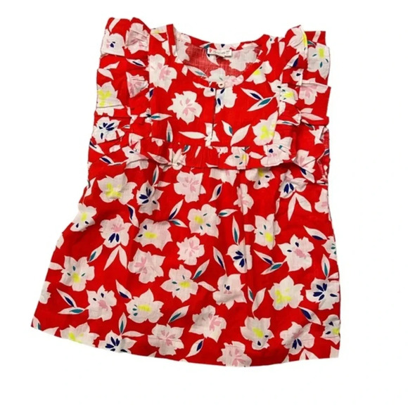 NWT Crewcuts Ruffle Floral Top - Picture 1 of 7